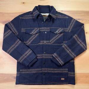 JACHS New York Men's Sherpa Lined Flannel Shirt Jacket Blue Plaid Large